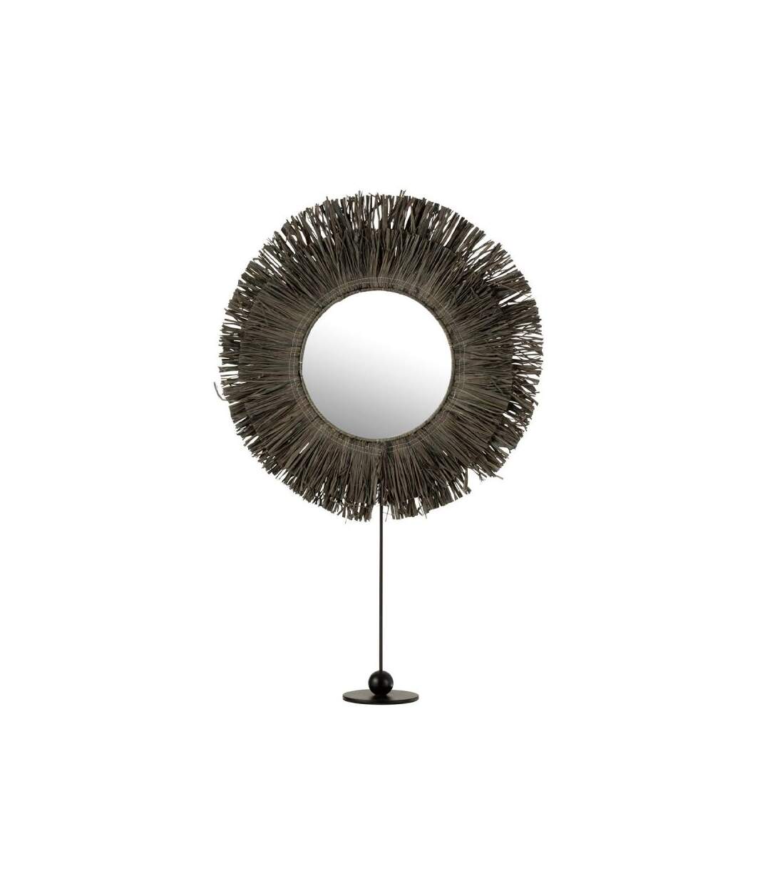 Paris Prix - Miroir Sur Pied à Poser raphia 51cm Gris