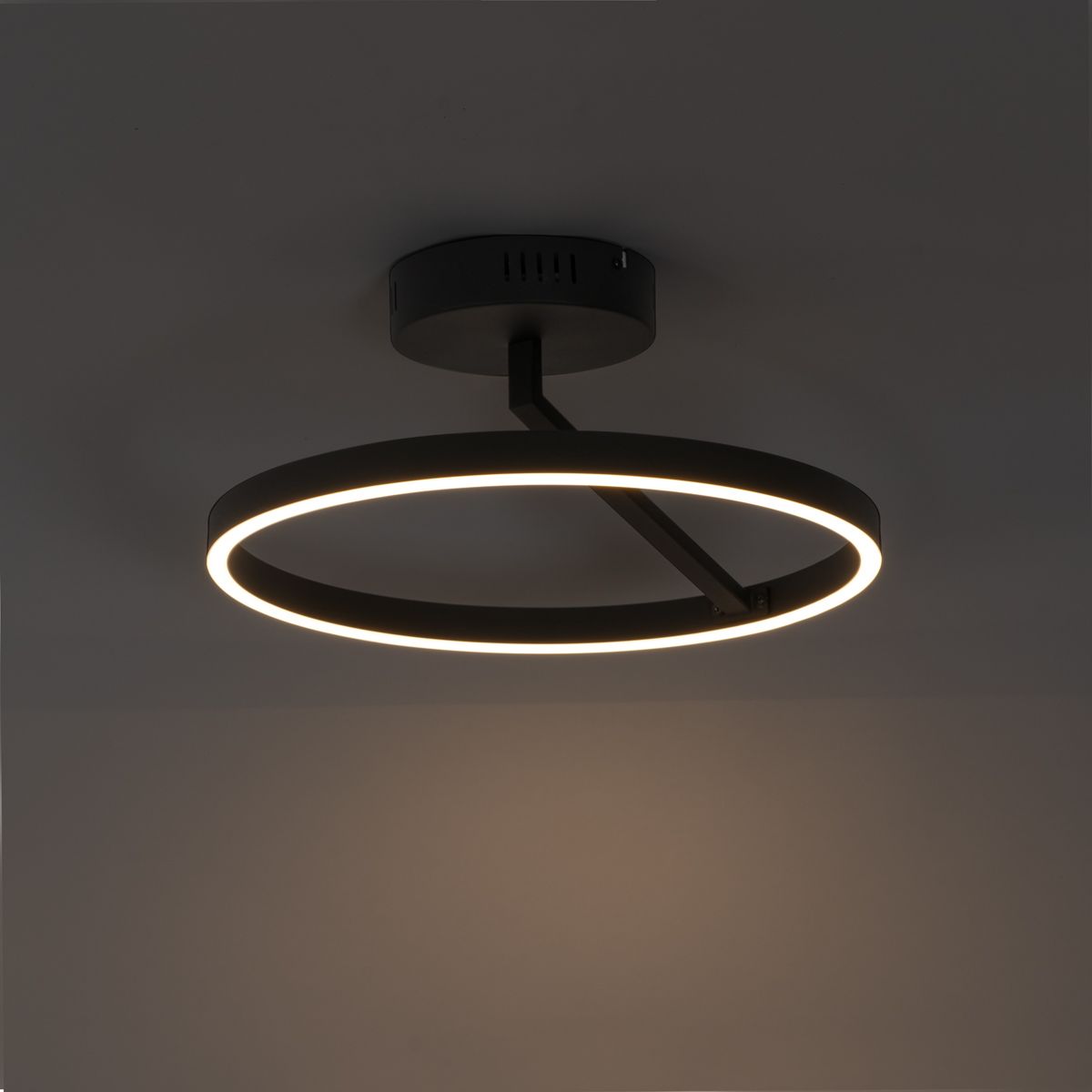 Design plafondlamp zwart incl. LED 3-staps dimbaar - Anello