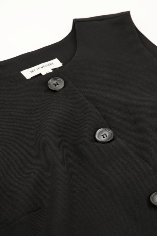 Zwart gilet met knopen
