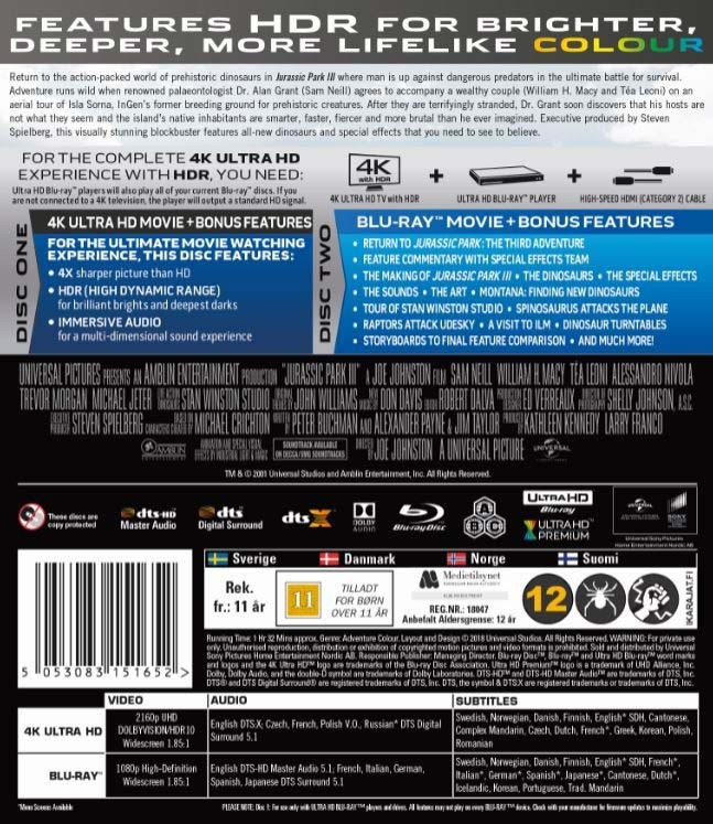 Jurassic Park III (4K Blu-Ray)