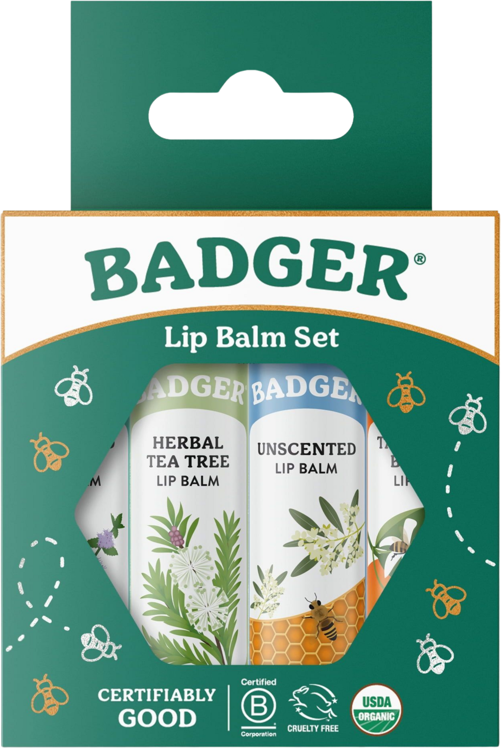Badger Balm  Classic Lipstick Set Green