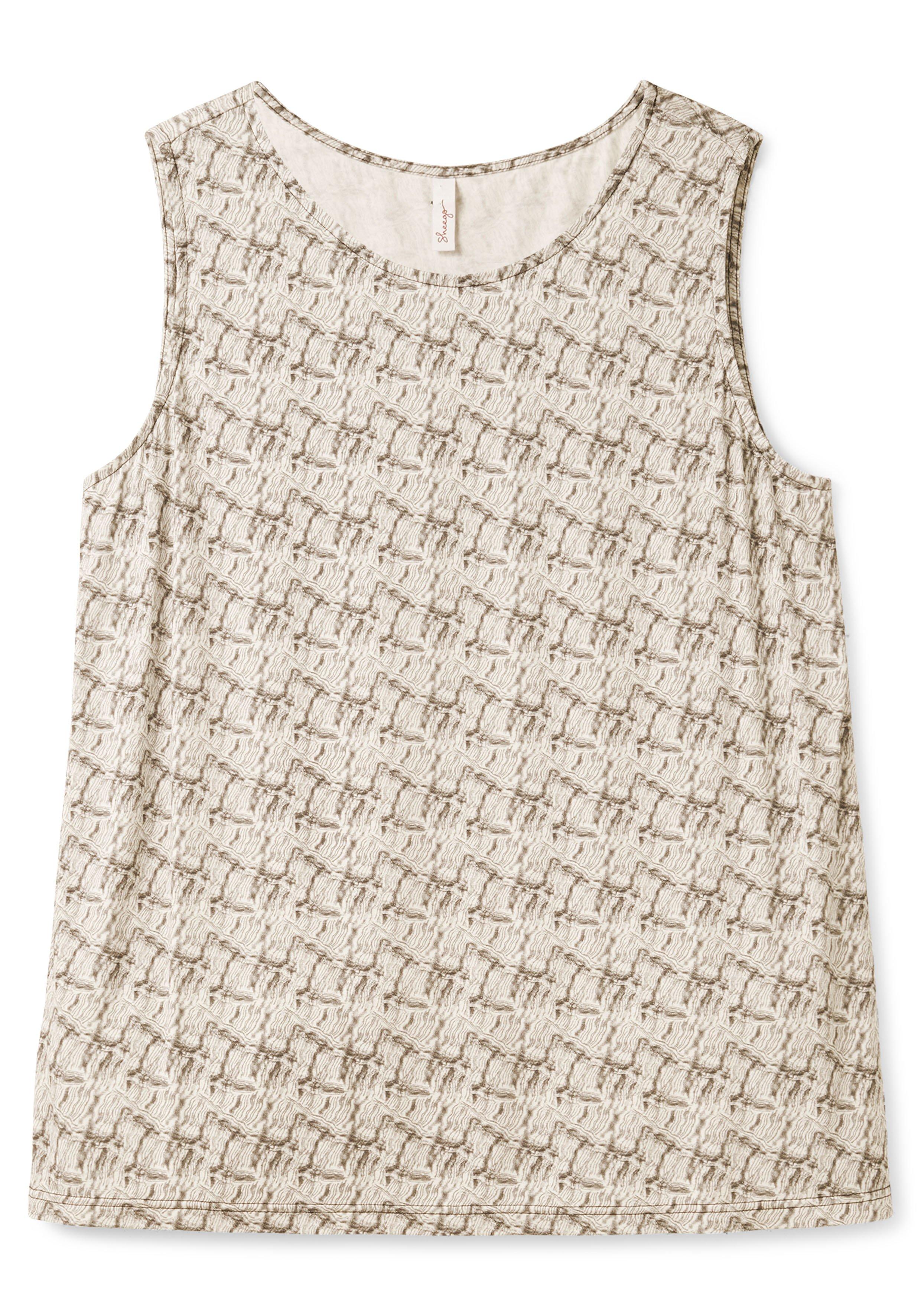 Tanktop mit Alloverdruck und Seitenschlitzen