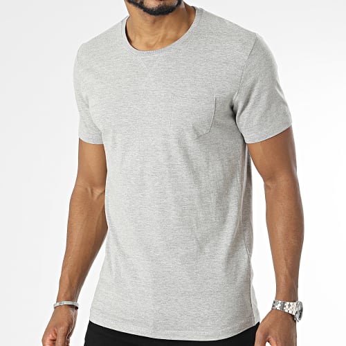 Tee Shirt A Poche Gris Chiné