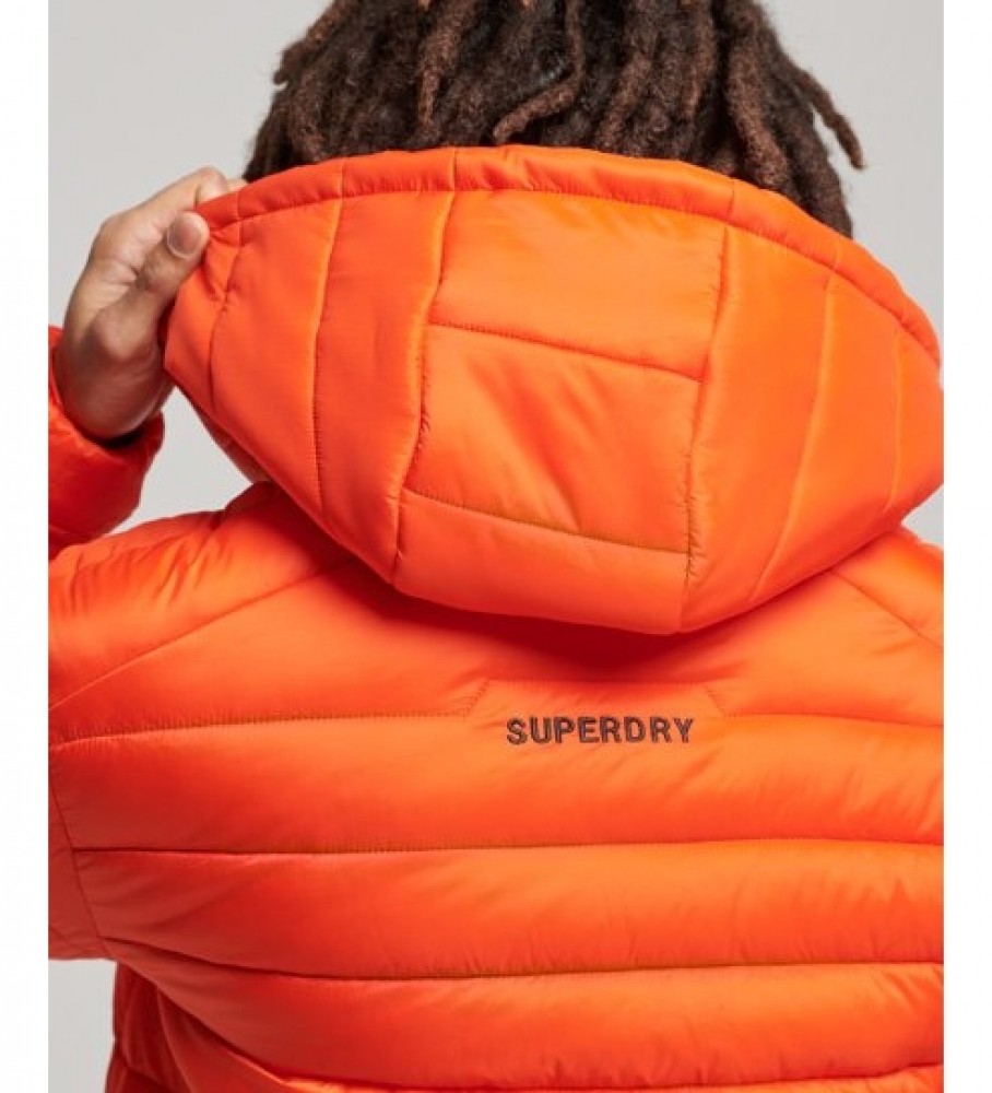 Jaqueta puffer com capuz Superdry Fuji Sport, laranja