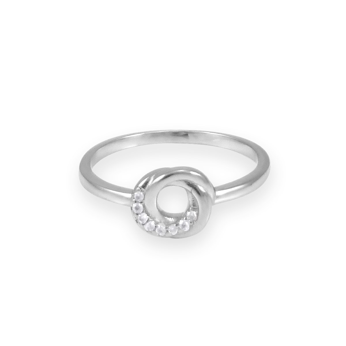 Bague en argent 925 rhodié avec oxydes de zirconium