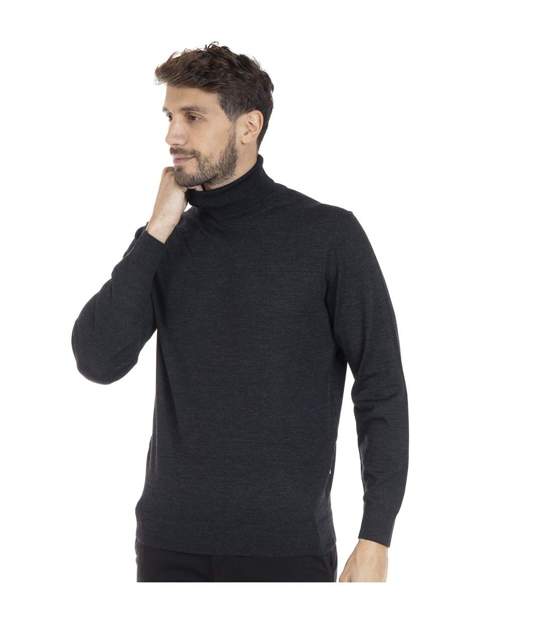 Pull manches longues col roulé laine LUPO