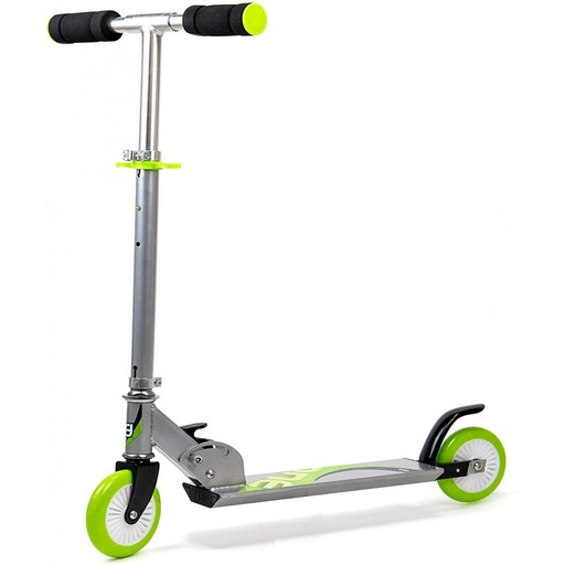 Patinete de alumínio, ajustável em 3 níveis de 68 a 79 cm. Freio traseiro.