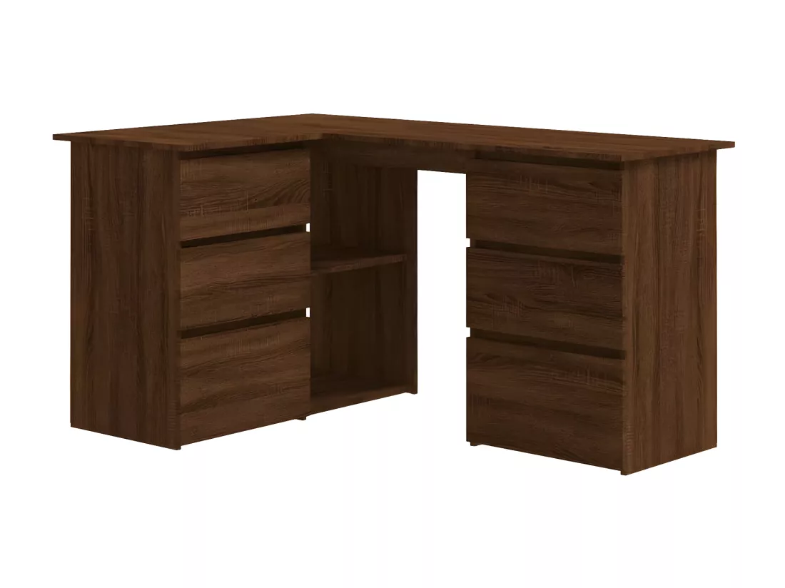 Bureau d'angle Chêne marron 145x100x76 cm Bois d'ingénierie