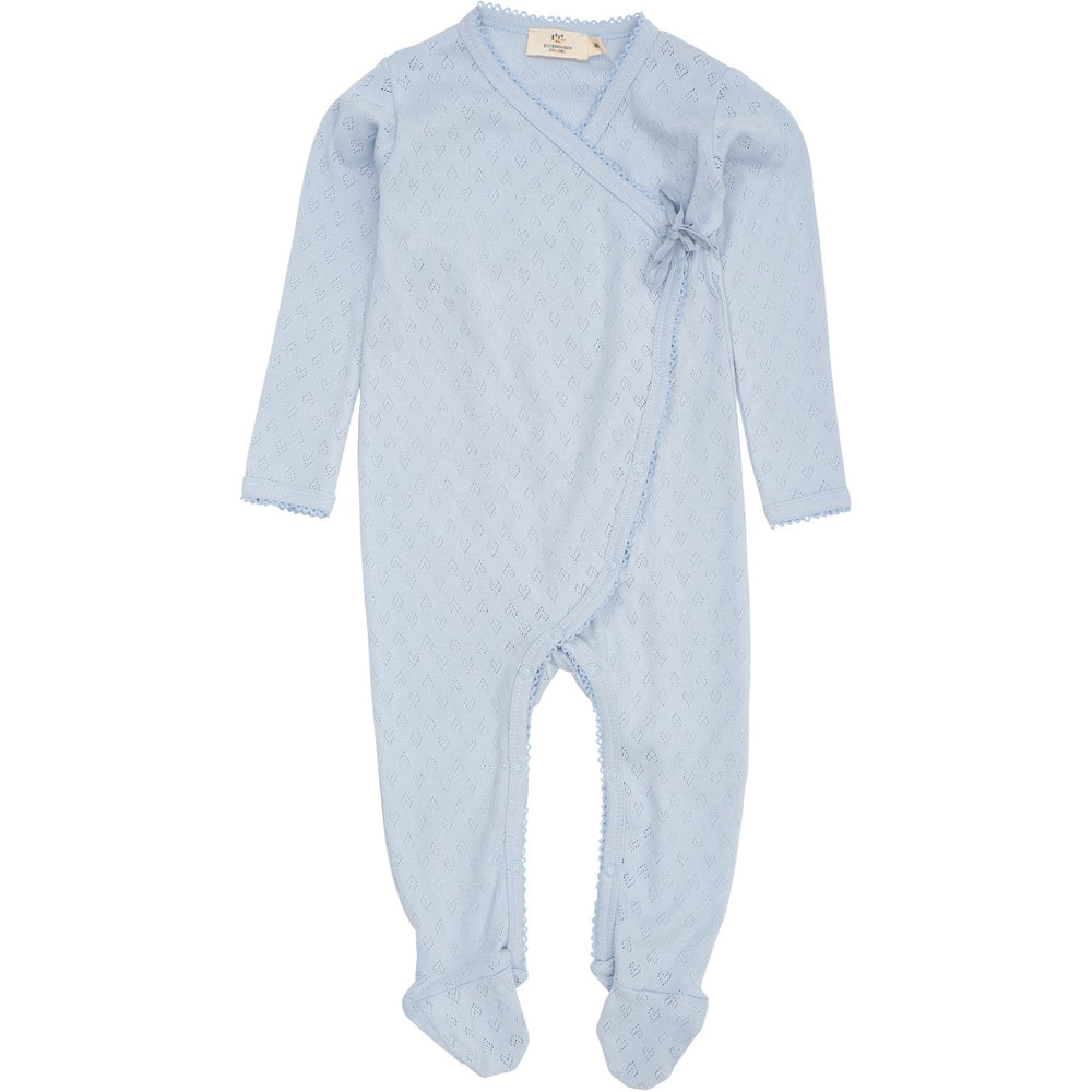 Køb COPENHAGEN COLORS Dusty Blue Pointelle Cross-Over Heldragt