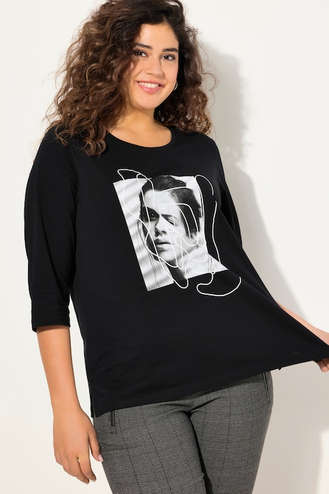 Shirt, bedruckt, Rundhals, 3/4-Arm
