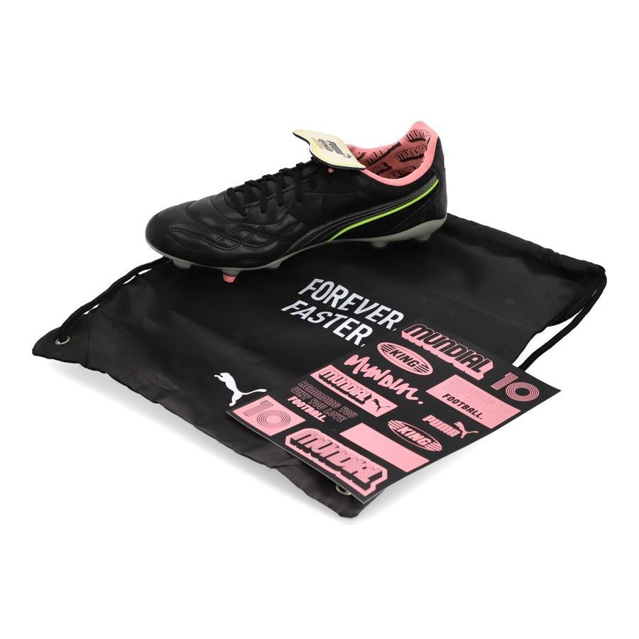 PUMA King Top X Mundial FG/AG - Noir/Blanc/Poison Pink