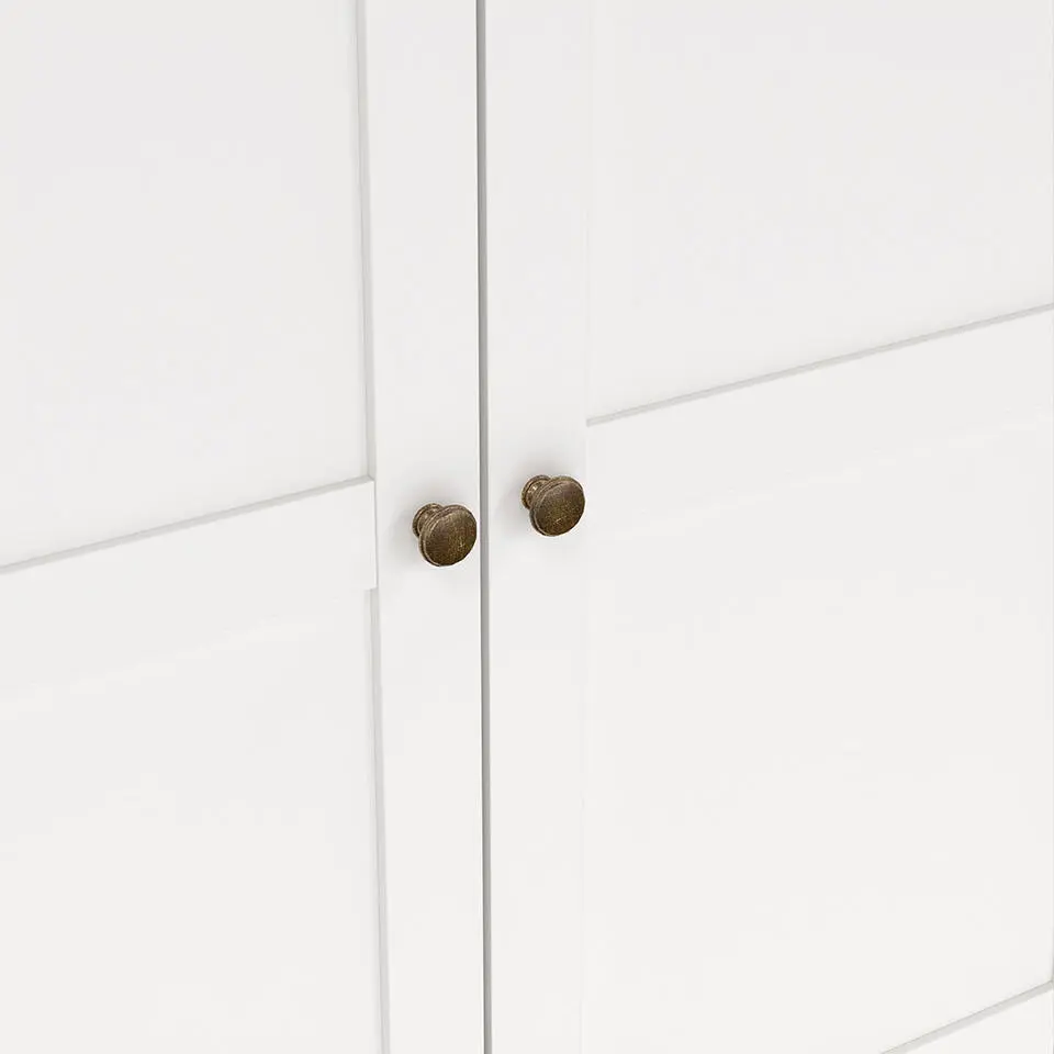 Hioshop Venetië 4-deurs kledingkast met 2 lades- B 181 x H 200 cm in wit