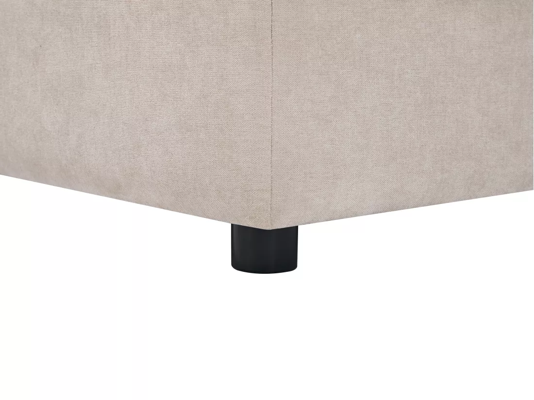 Canapé d'angle gauche relax électrique avec rangements en tissu beige BURIOCA