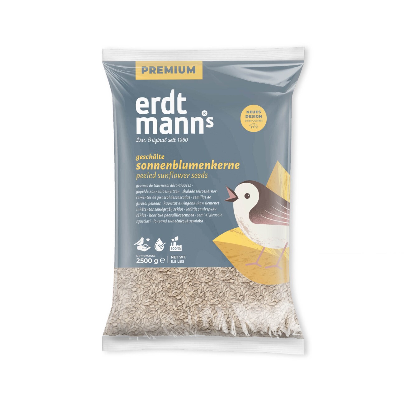 Erdtmann's geschälte Sonnenblumenkerne PLUS im Flachbtl. 2,5 kg