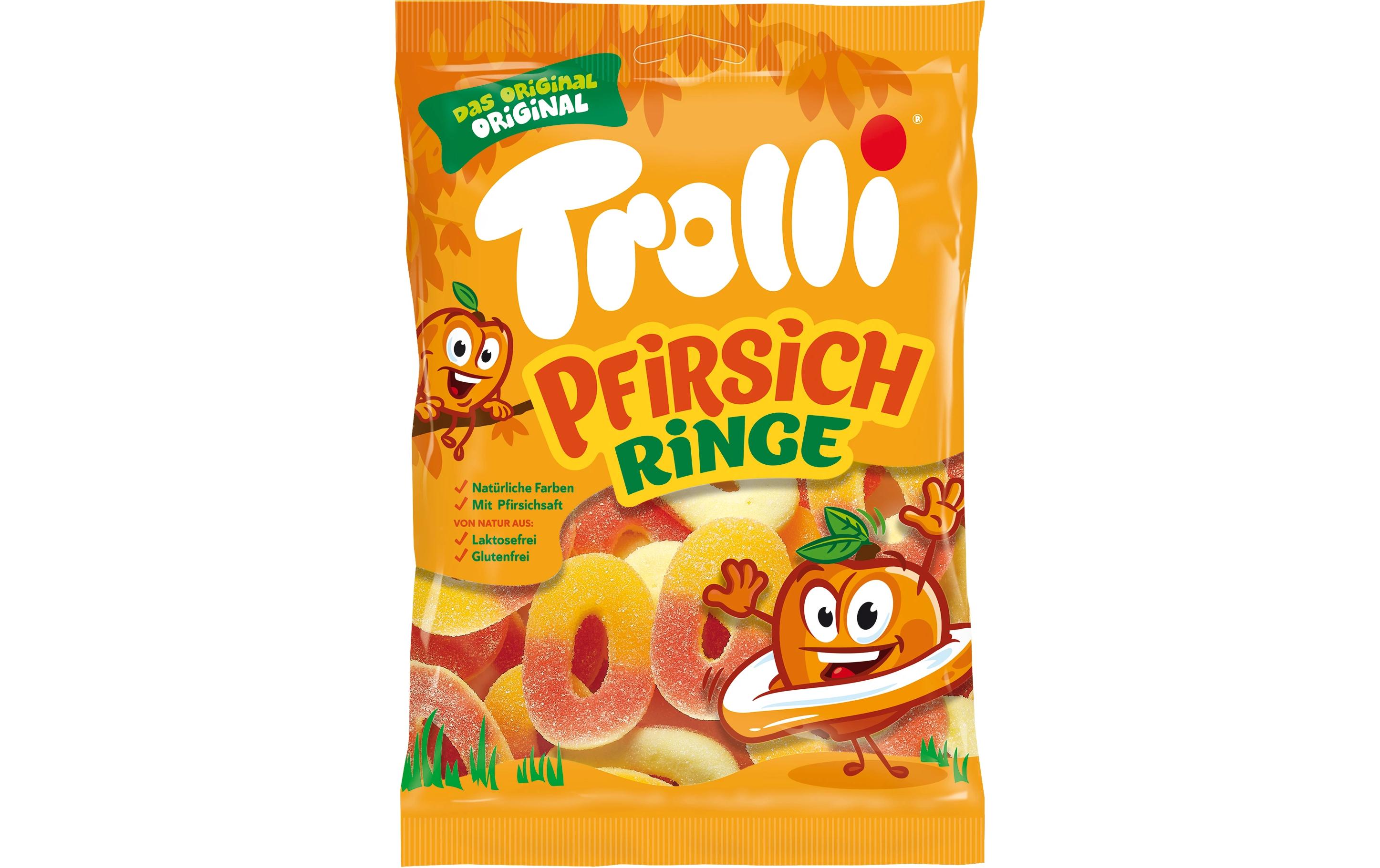 Gummibonbons Pfirsichringe 200 gFruchtig-süsse Kaubonbons mit Pfirsichgeschmack