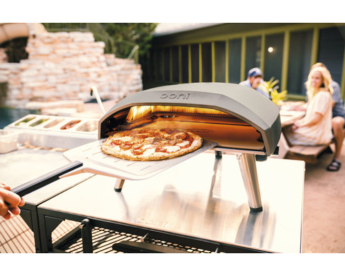 Ooni Koda 16 Gas Pizza Oven 63 x 58 cm RVS Zilver/Zwart L-vormige Vlam Gebruiksvriendelijk en Directe Gasontsteking