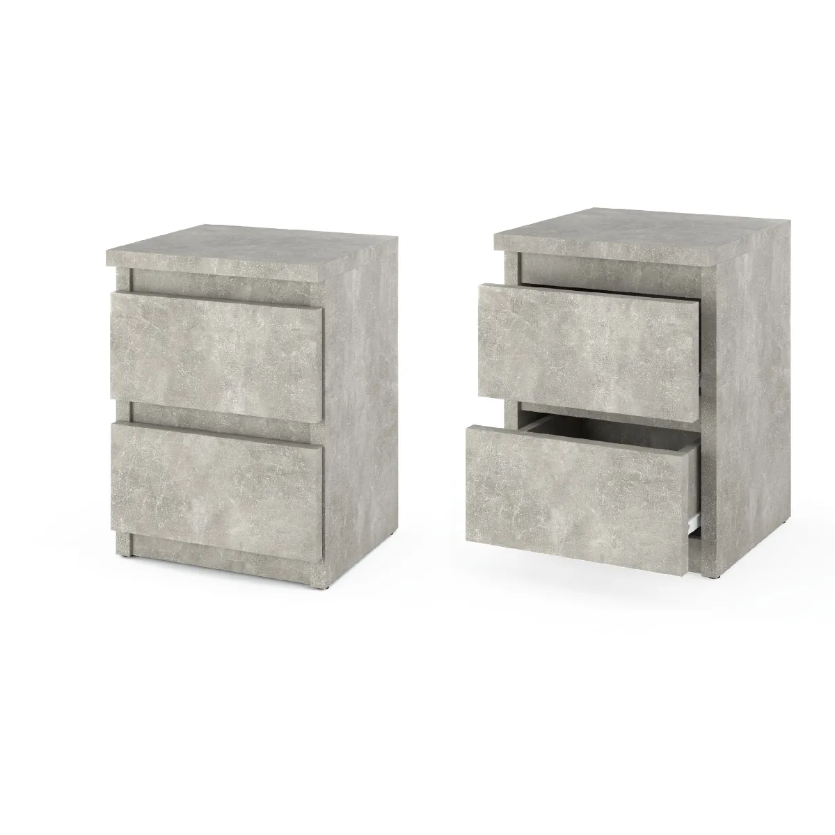 Table de chevet - Beton - 2 tiroirs
