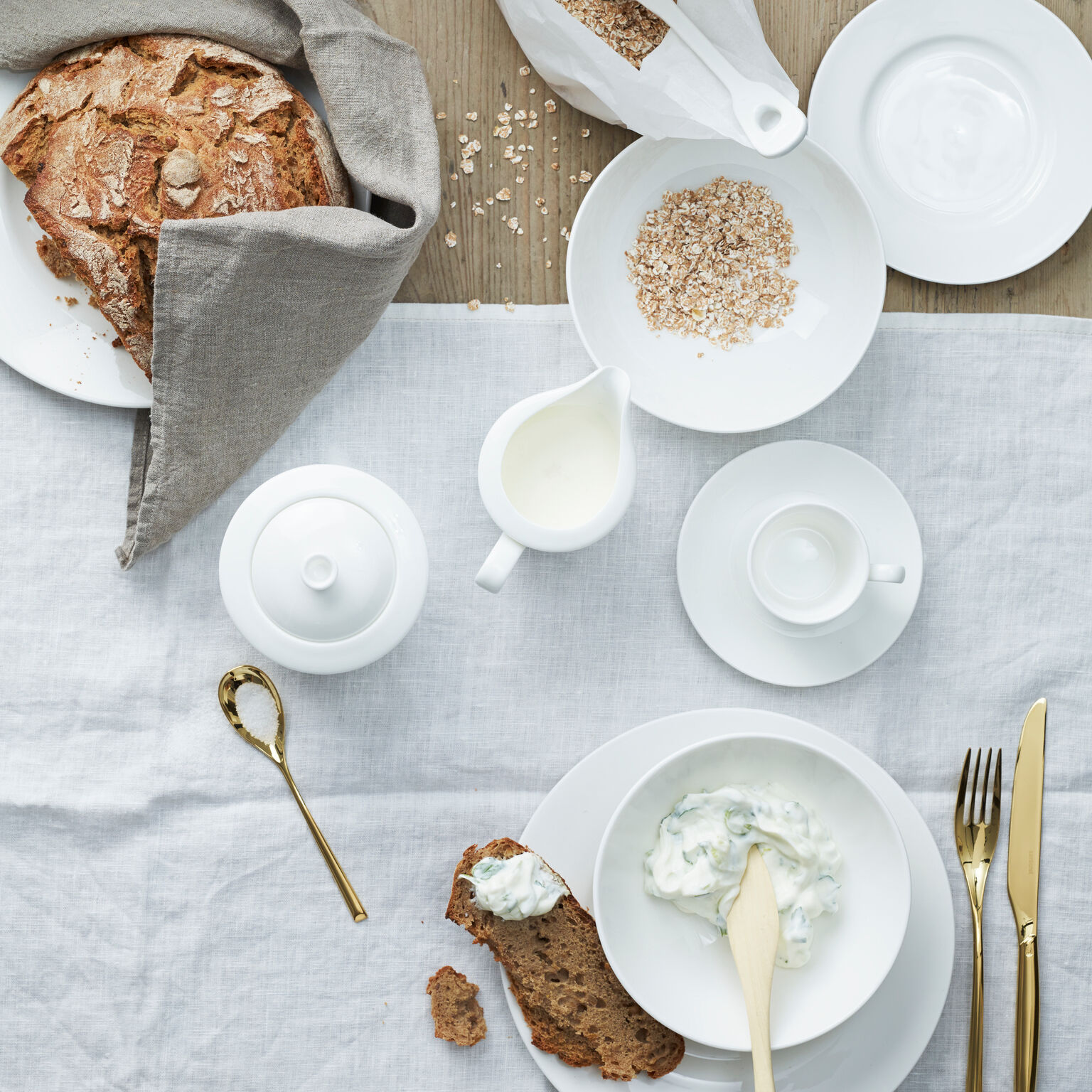 Jade Bone China Weiss Zuckerdose 6 Pers.