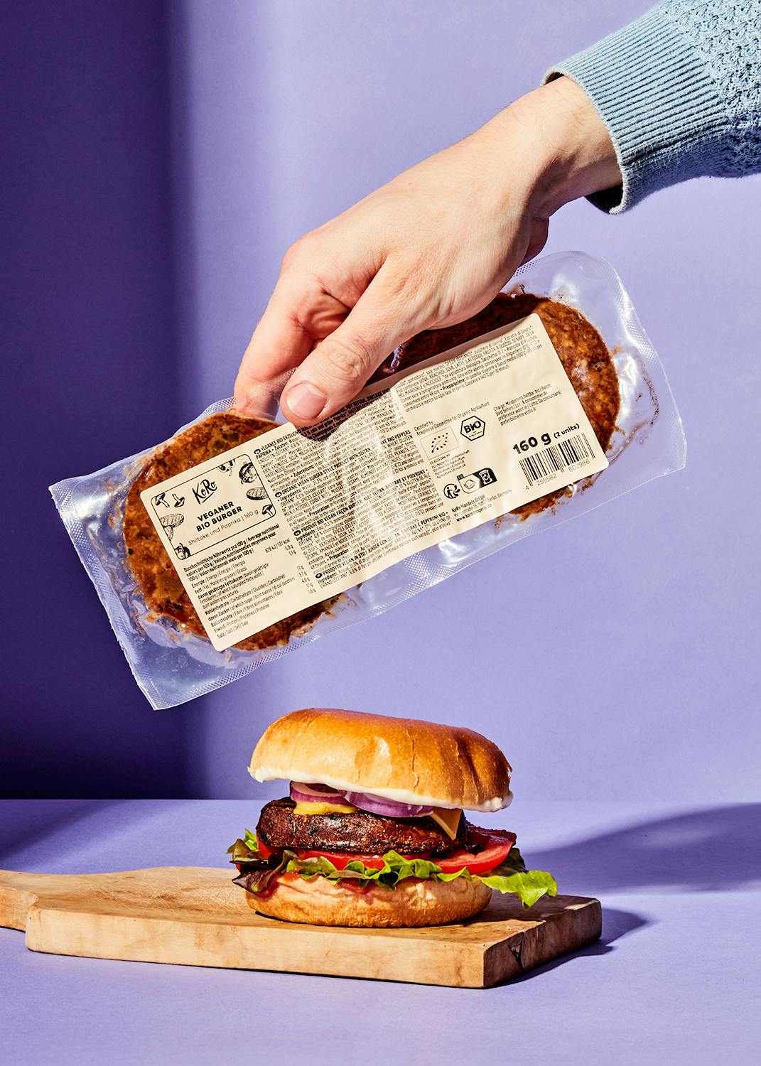 Veganer Bio Burger Shiitake und Paprika 160 g