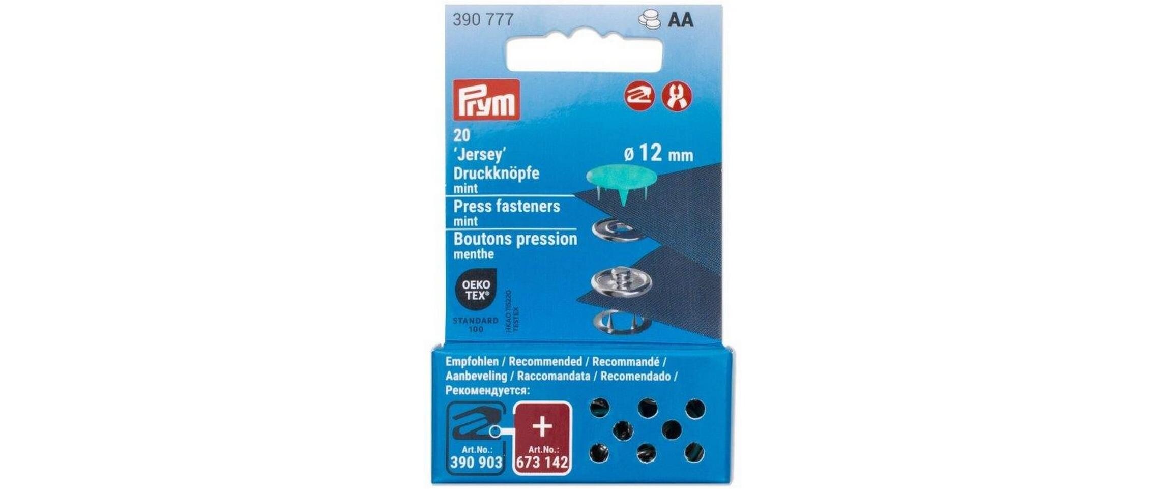 Druckknöpfe Jersey 12 mm, MintBunt lackierte Jersey Druckknöpfe