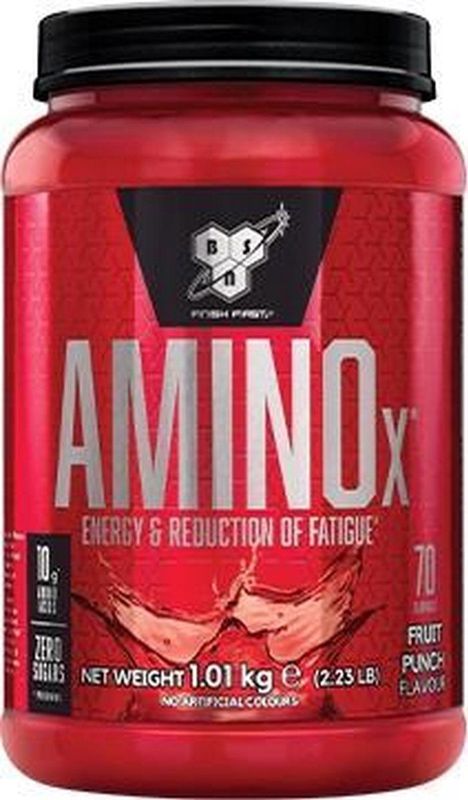 BSN Amino X – BCAA Poeder – Fruit Punch - Aminozuren Compleet - Suikervrij - 70 doseringen (1015 gram)