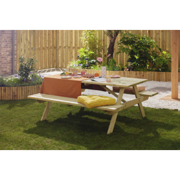 Outdoor Life Products picknicktafel groen hout 77 x 180 cm