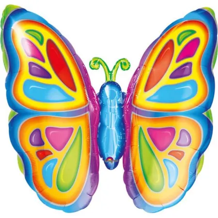 amscan Folienballon Super Shape glänzender Schmetterling, ca. 63 x 63 cm