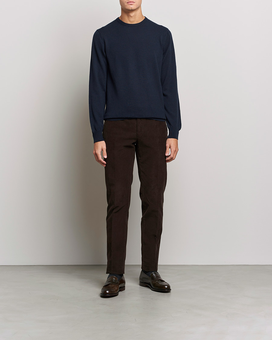 Piacenza Cashmere Cashmere Crew Neck Sweater Navy