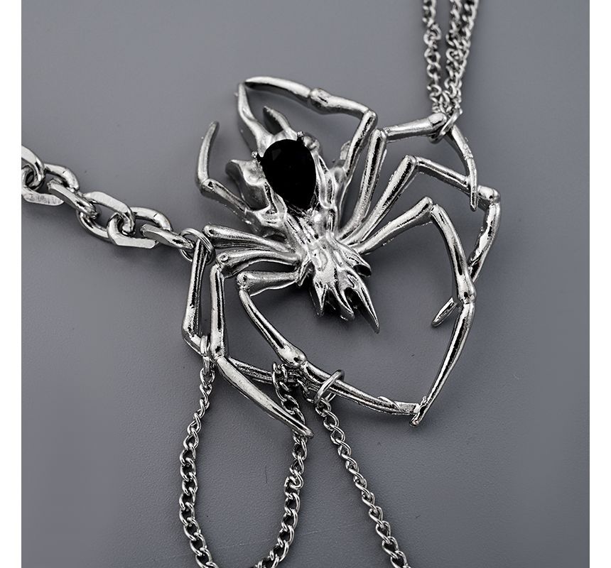 Lilafey - Spinnen strass hanger gelaagde lasso ketting