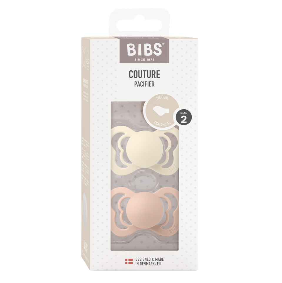 BIBS - Pacifier Couture 2 PACK - Ivory/Blush - Size 2