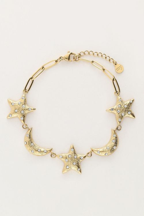 Starry schakel armband met manen & sterren