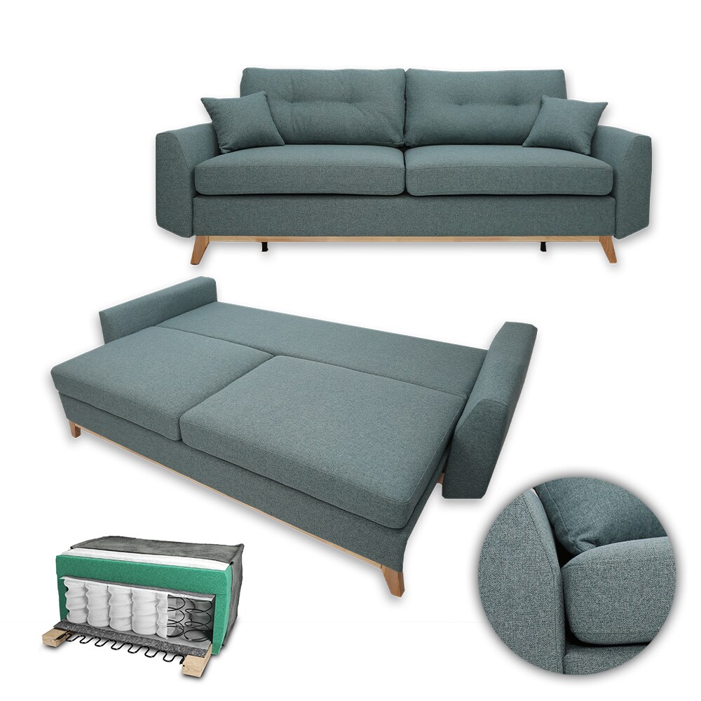 VitaliSpa Schlafsofa Schlafcouch Boxspringsofa Sidney Schlaffunktion Bettkasten