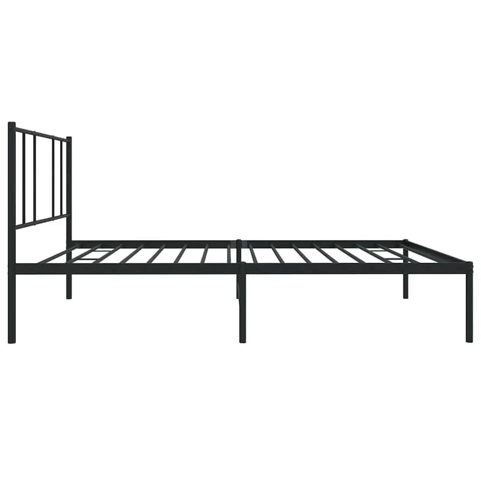 vidaXL - Bed frame met hoofdbord - Zwart - Metaal - 80x200 cm