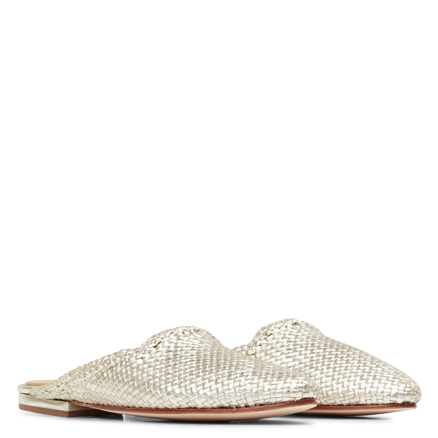 MILANO - Mules à bout pointu en cuir tressé | Doré