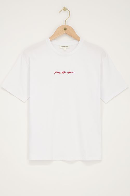 Wit T-shirt met rode 