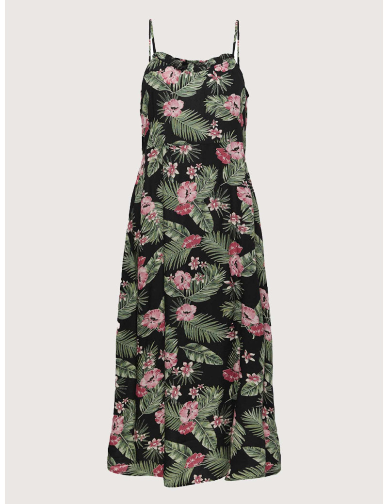 PIECES ROBE LONGUE NYA À MOTIF VERT