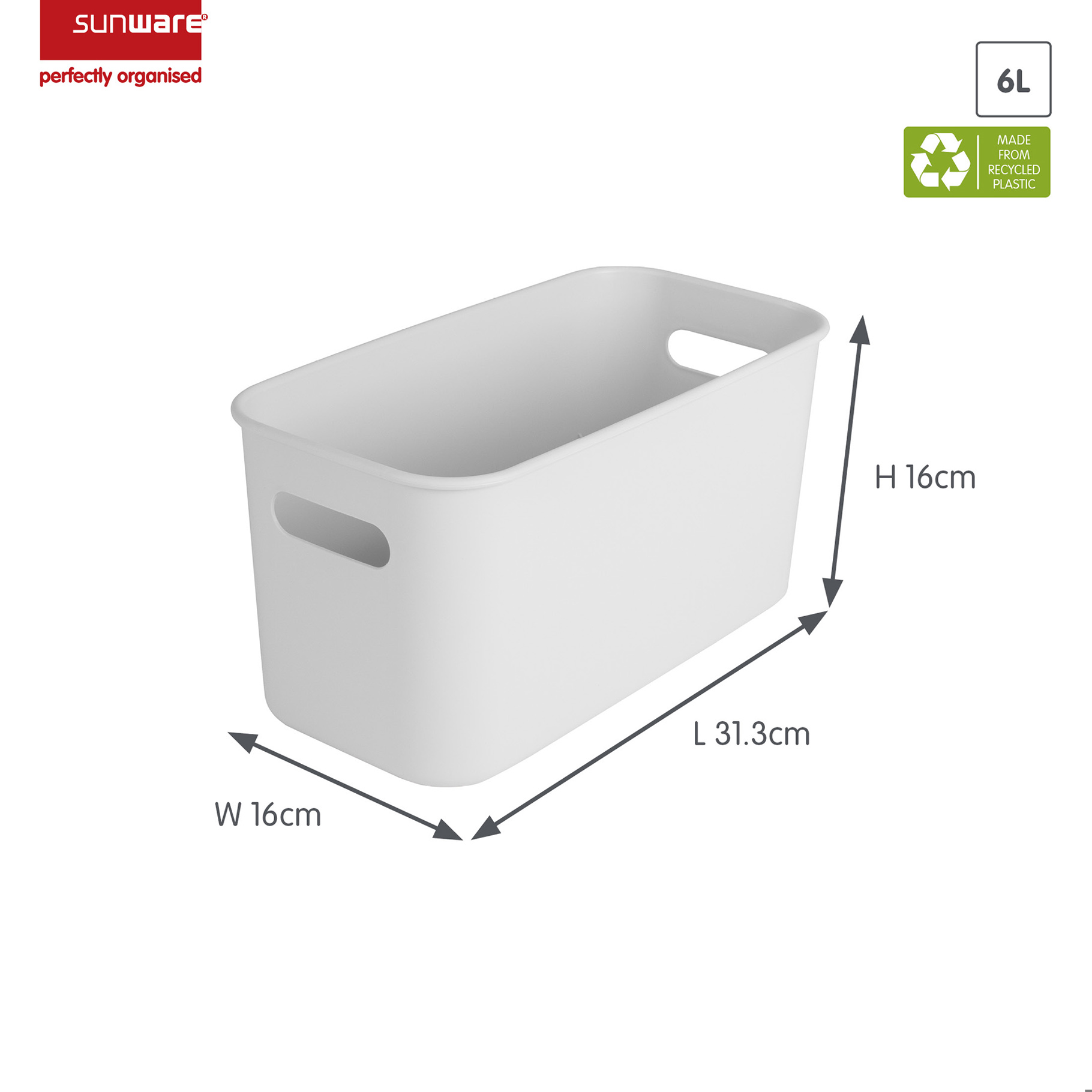 Sunware Sigma home 6 liter White cube box - Set van 6