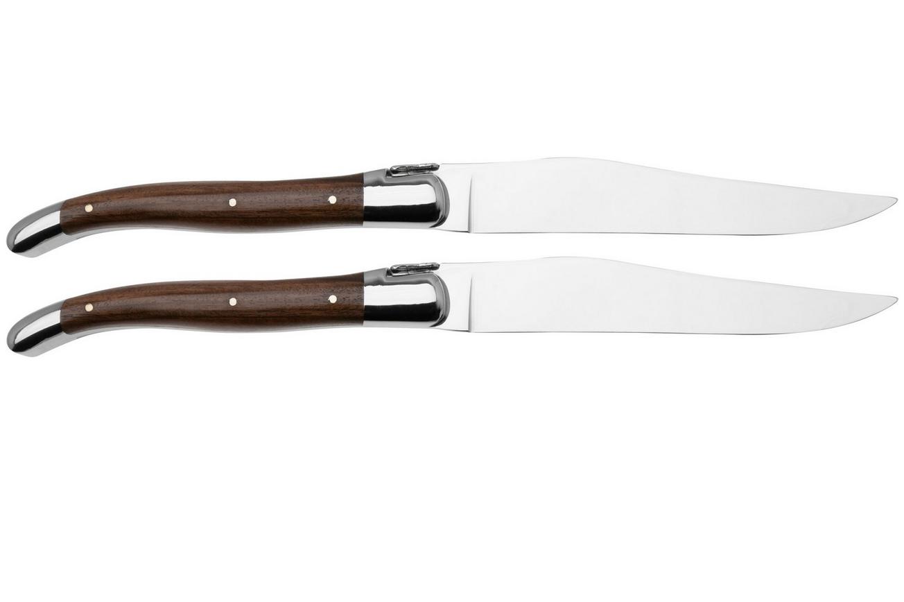 Laguiole en Aubrac 22C99MORIH, 2-delige steakmessenset, purperharthout