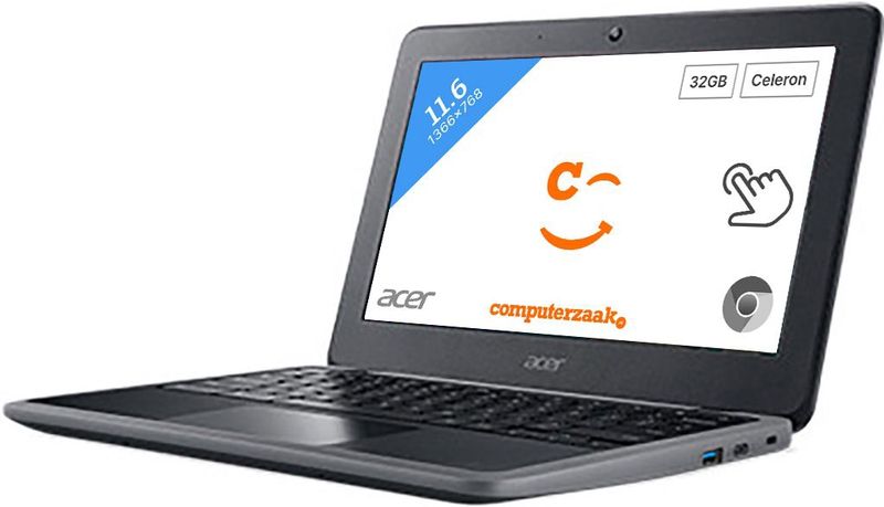 Acer - Chromebook 11 C732T-C742 - Laptop - Zwart - Duurzaam