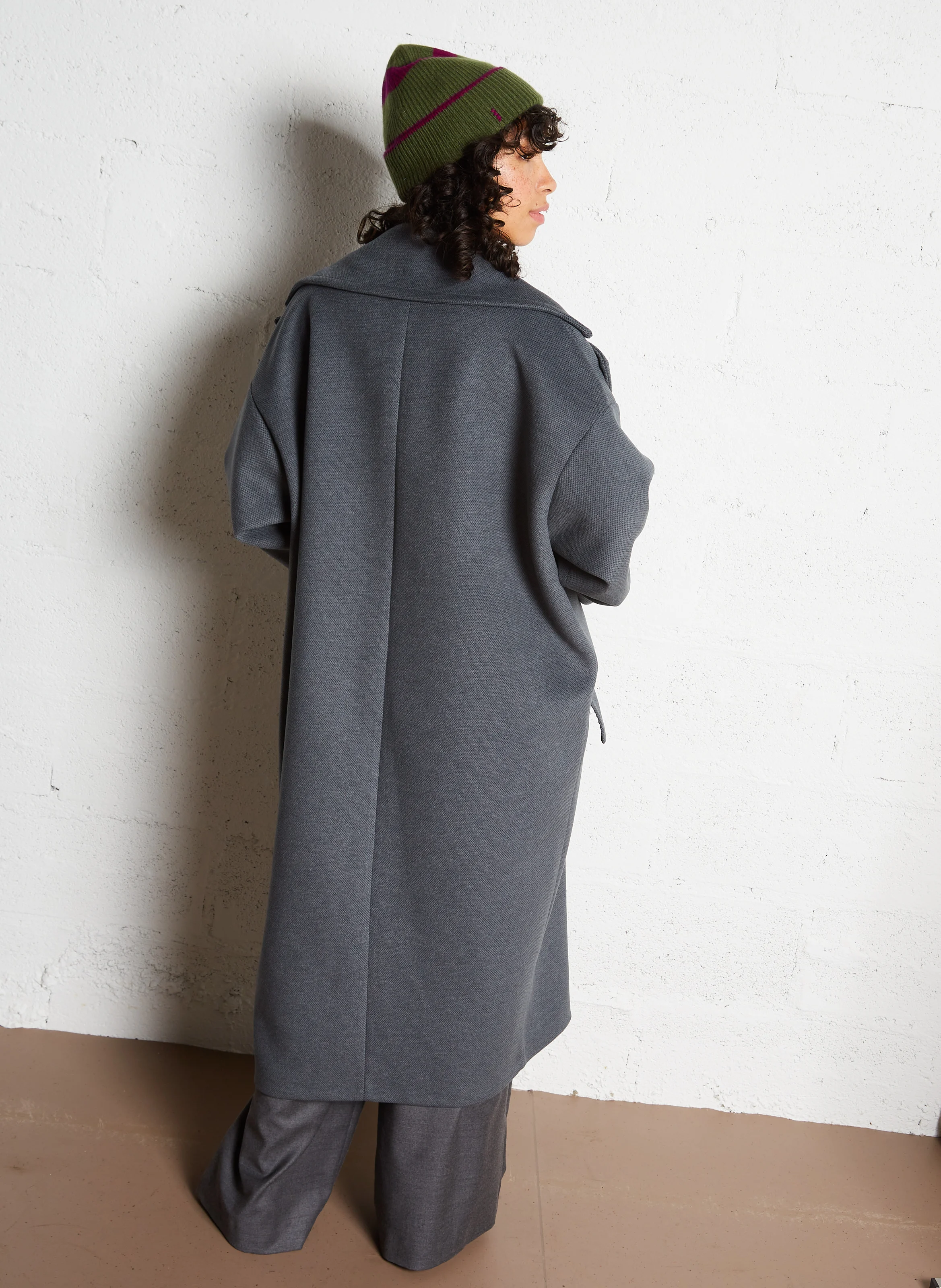 Manteau long ample| Gris