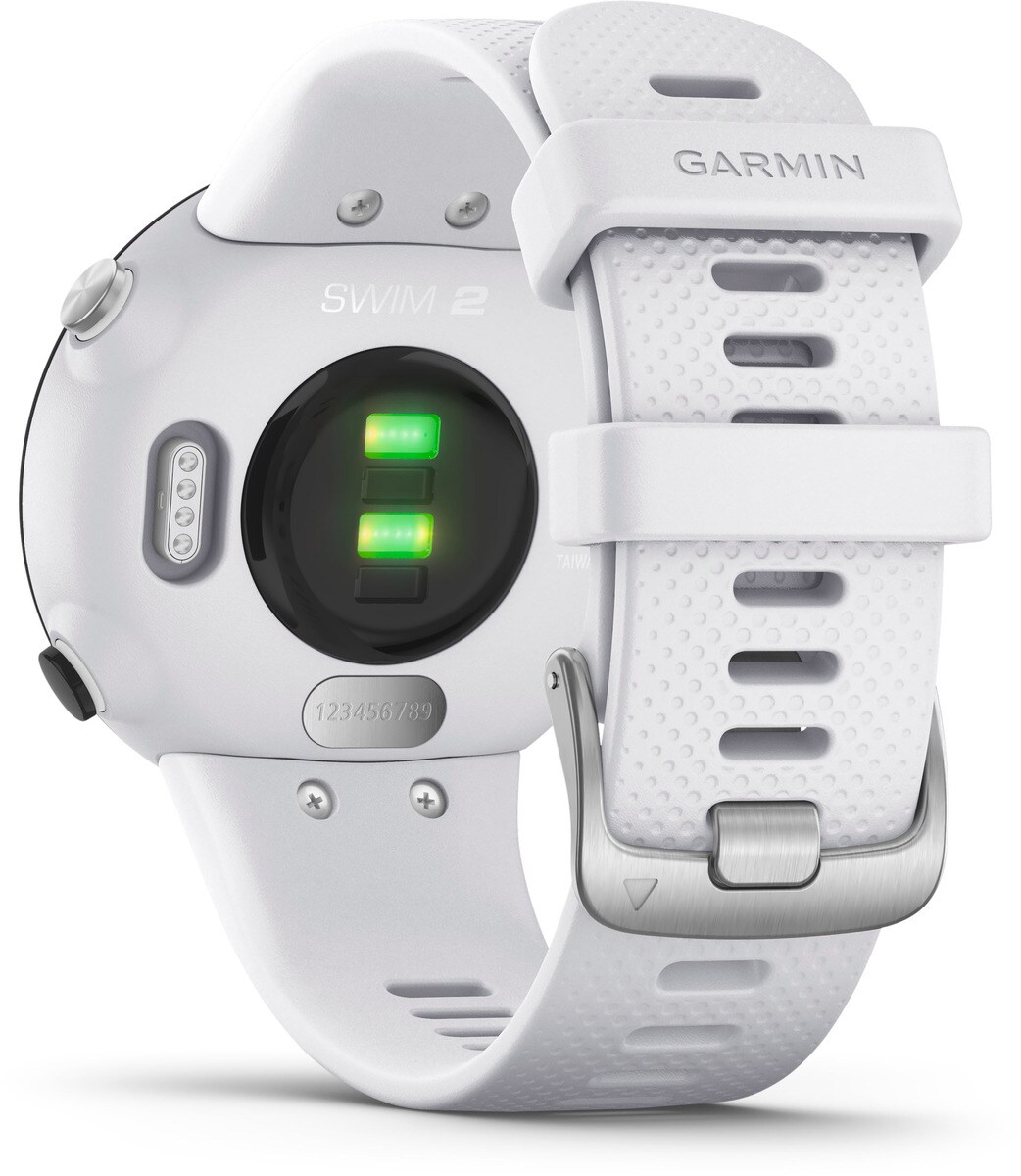 Garmin Swim2 mit Silikon-Armband 20mm Steinweiss/Schwarz