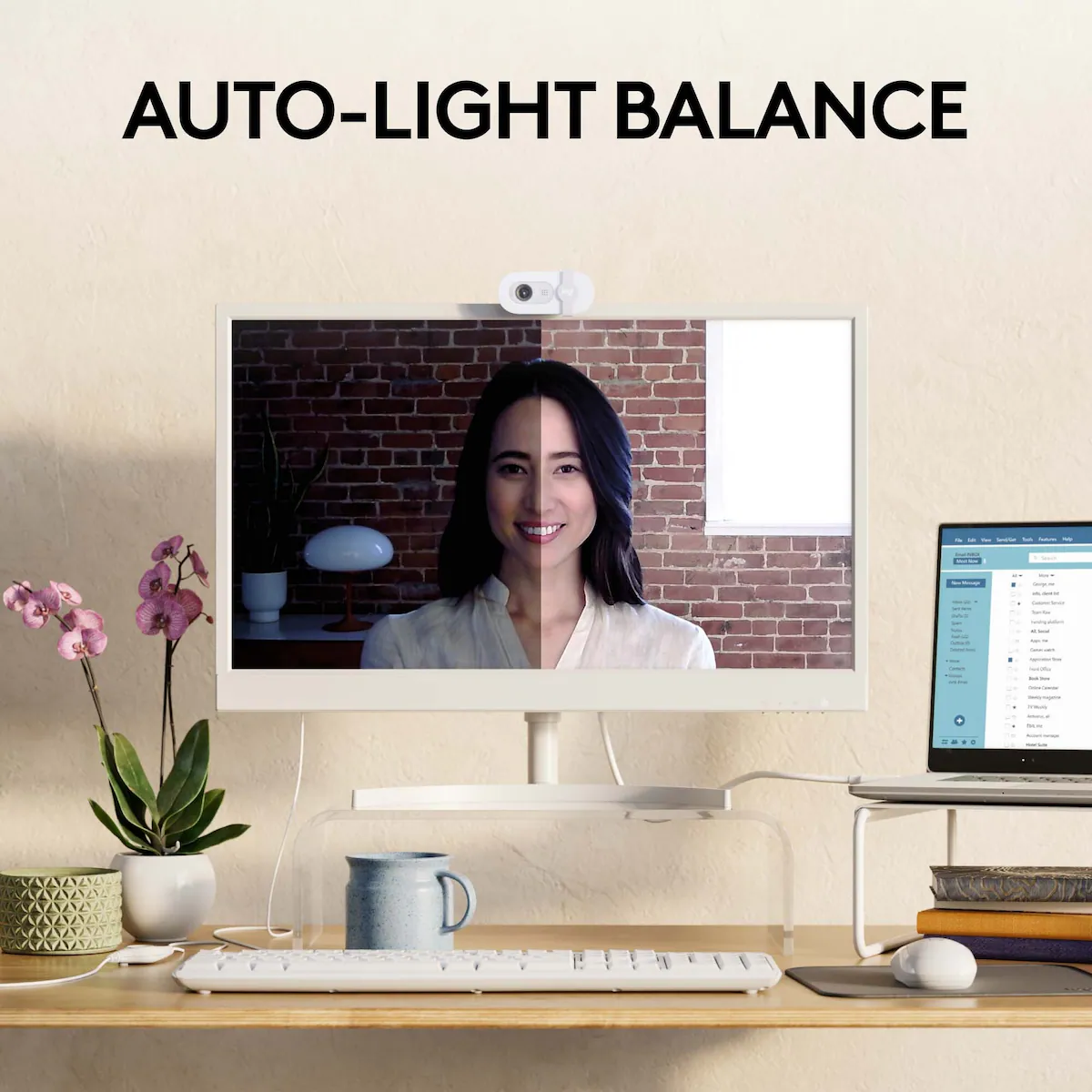 Logitech Brio 100 FullHD webkamera (Off-White)