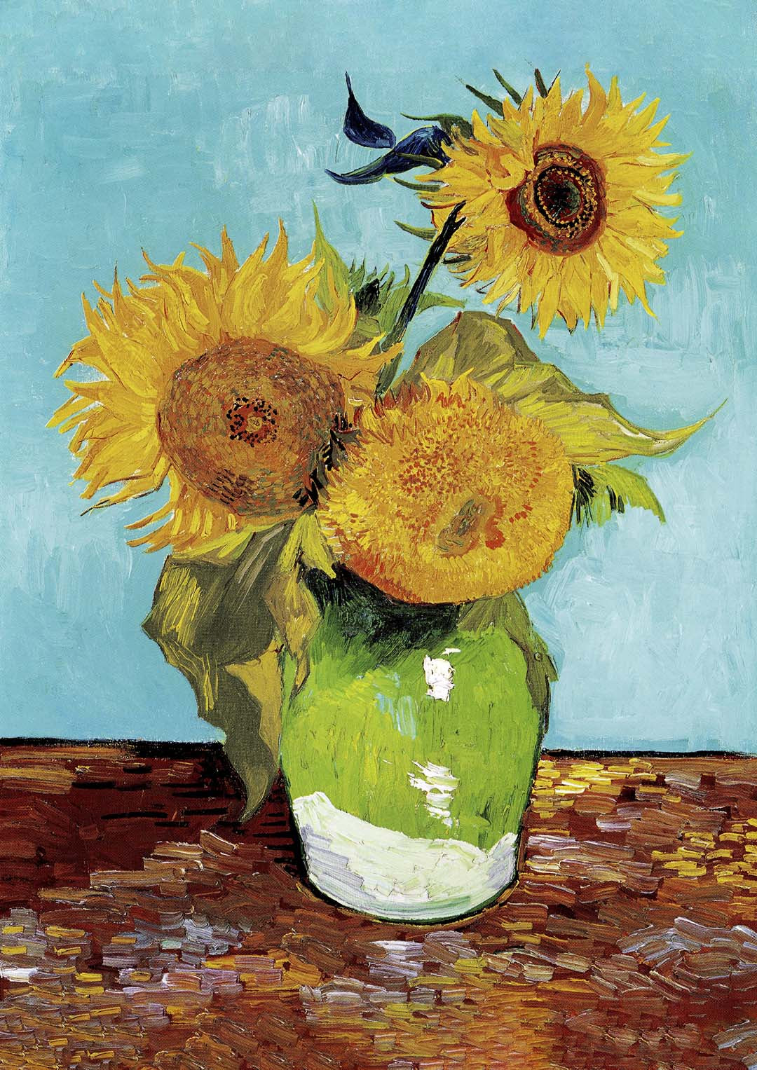 Vase mit drei Sonnenblumen von Van Gogh