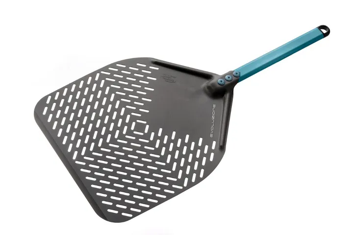Gi.Metal Evoluzione Rectangular Perforated Pizza Peel 33x33 cm Handle 30 cm