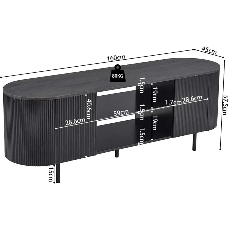 Rousseau tv-meubel Lagos - 160 x 45 x 58 cm - Donkerbruin