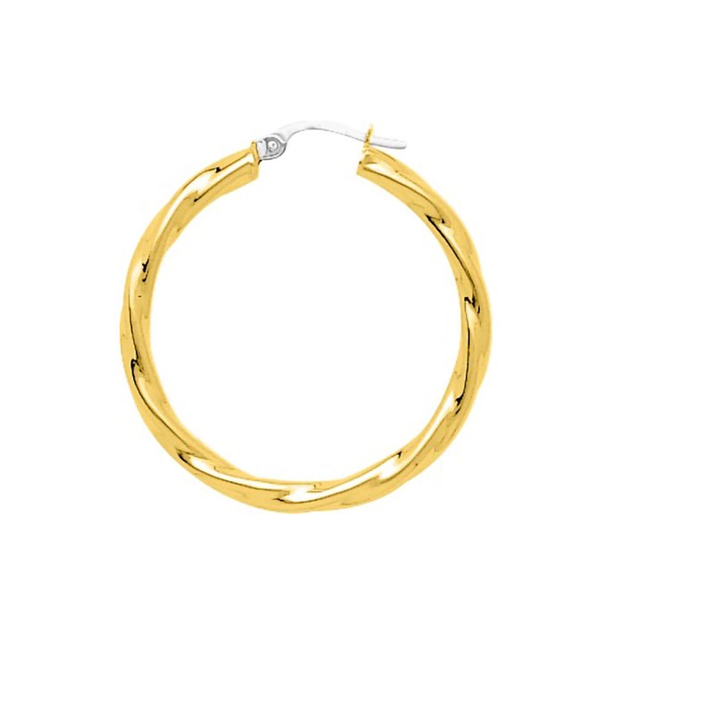 Créoles torsadées Femme - Or 18 Carats - Diamètre 25mm