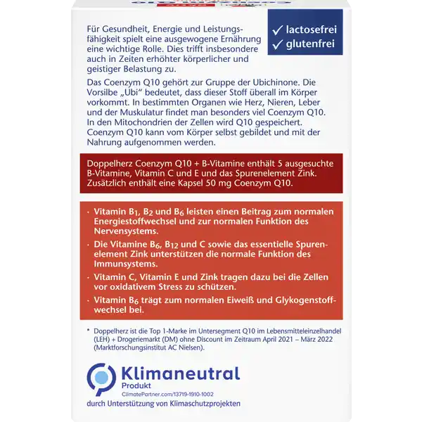 Coenzym Q10 + B-Vitamine Kapseln