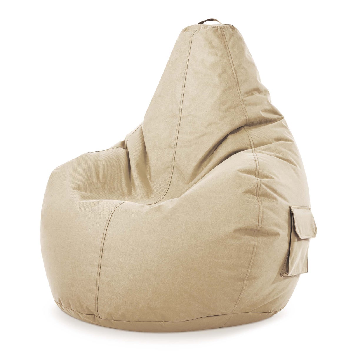 Green Bean Zitzak met rugleuning 80x70x90cm - Gaming stoel met 230L vulling, comfortabel, zacht, wasbaar - Zitzak vloerkussen, loungestoel, voetenbank, relaxstoel, gamerstoel, beige