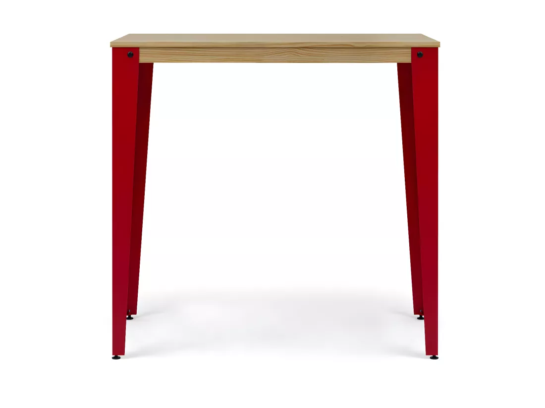 Table Mange debout Lunds 80X120x110cm Rouge-Naturel. Box Furniture