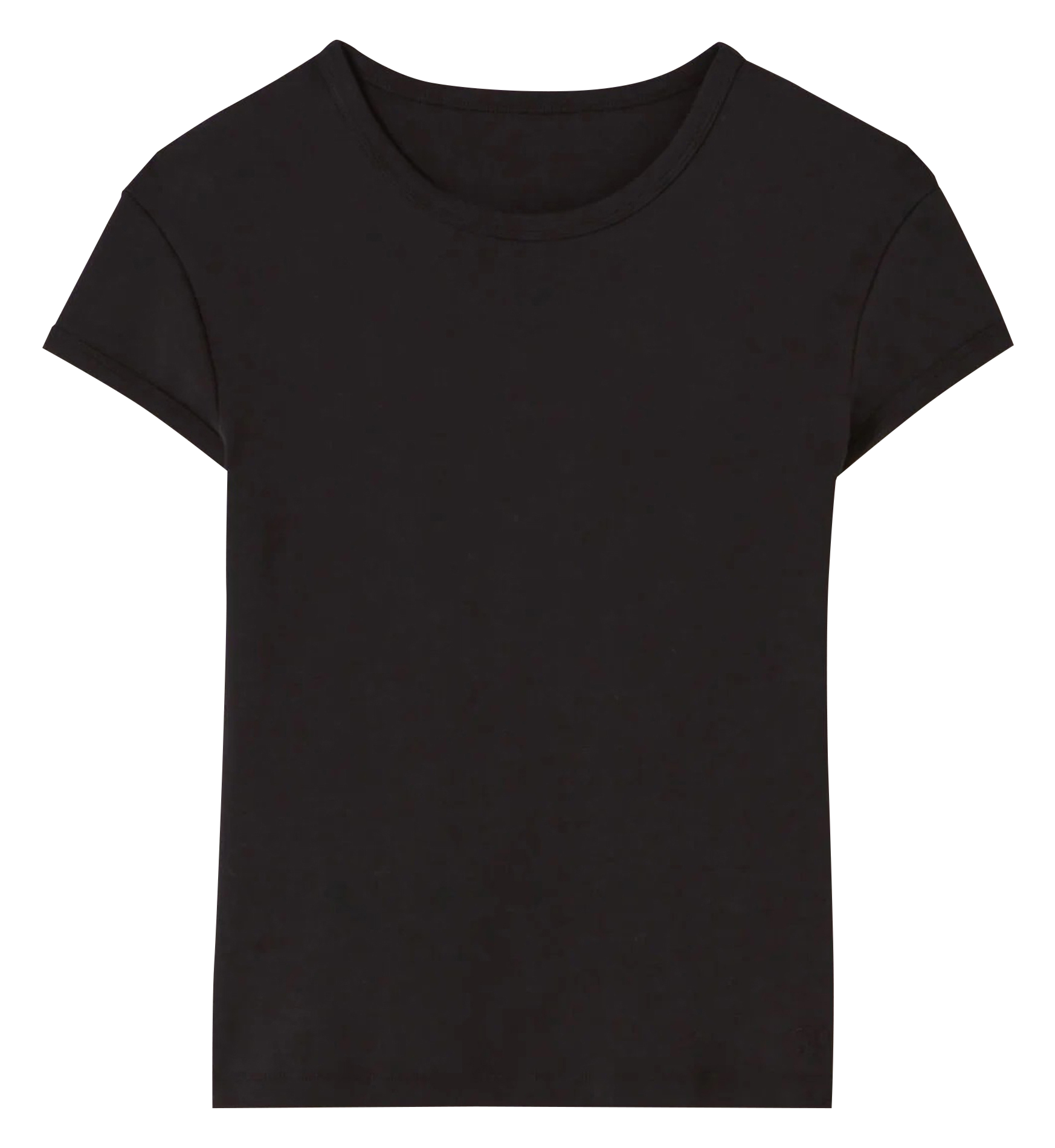 Tee-shirt col rond en coton | Noir